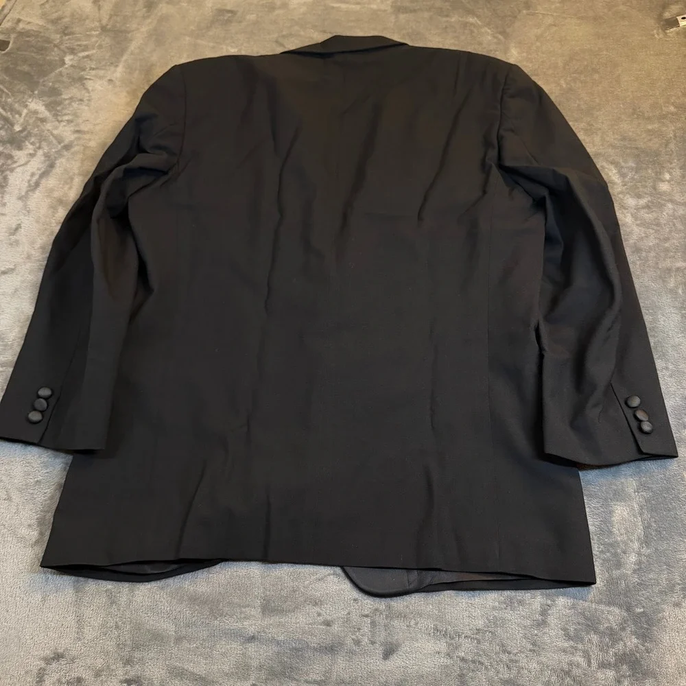 Neil Allyn Tuxedo Jacket Mens‎ 43R Black Wool Satin Peak Lapel Formal Blazer